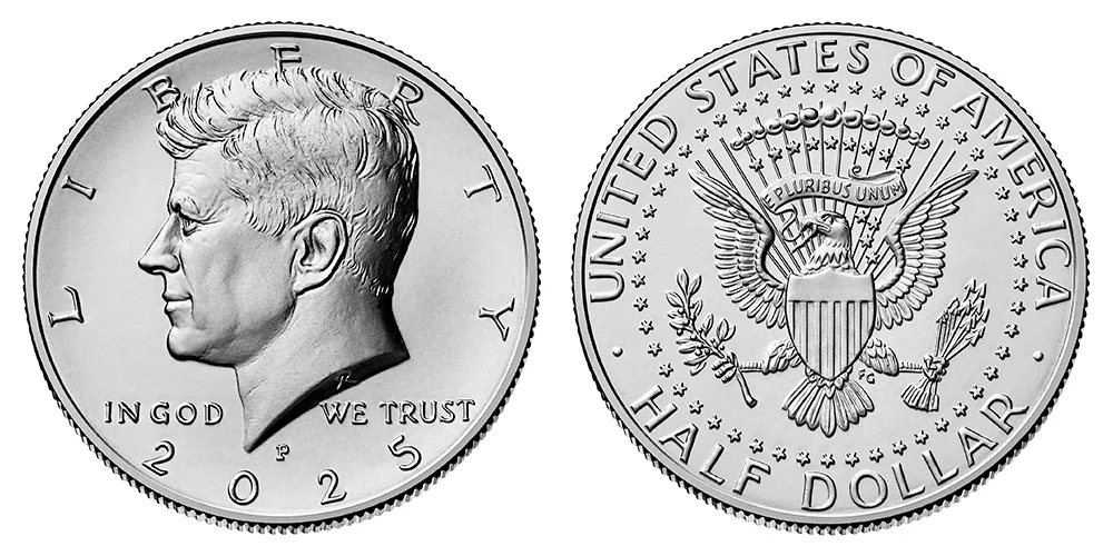2025 Kennedy Half Dollar obverse and reverse showing JFK portrait and Presidential Coat of Arms